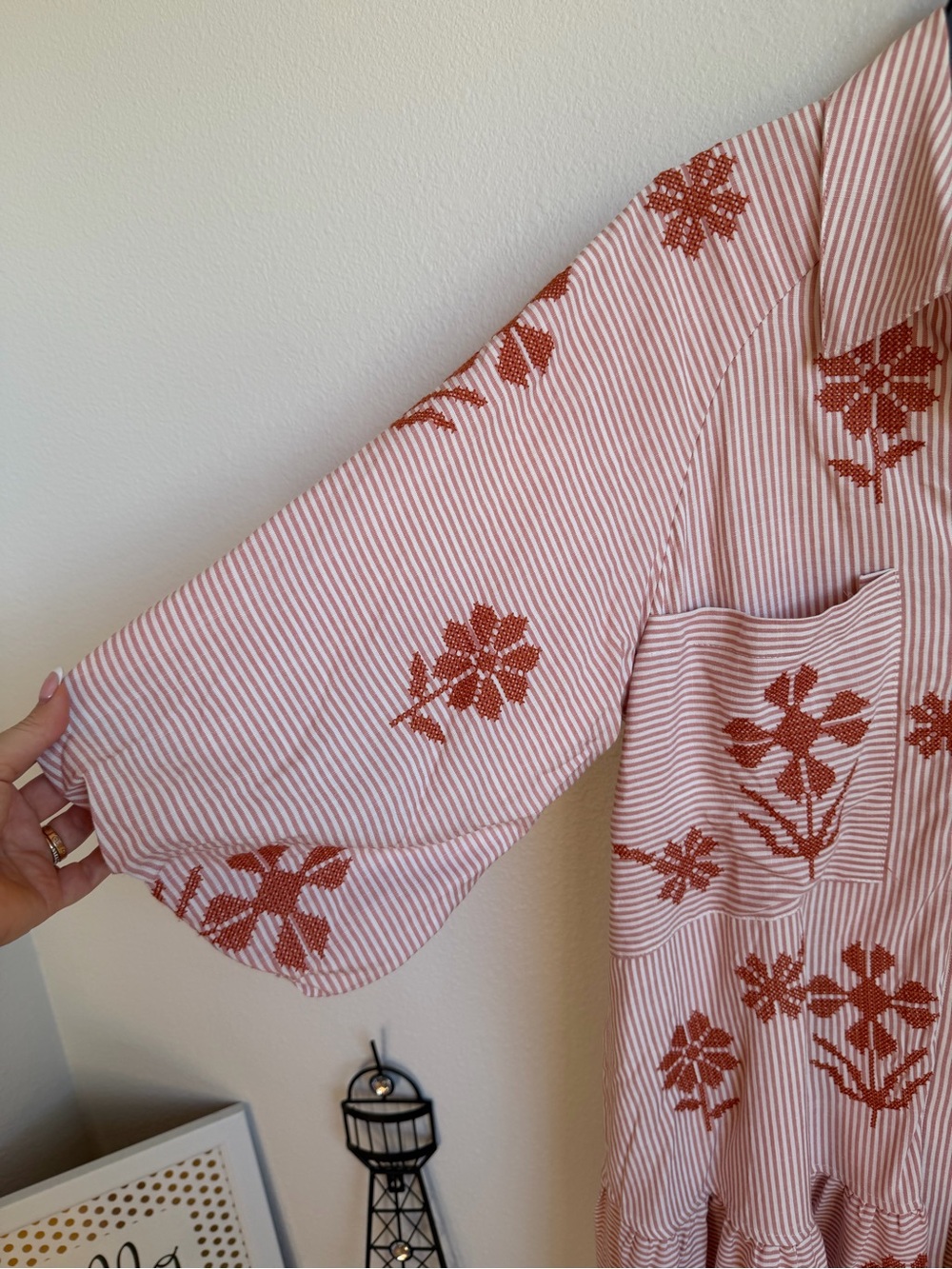 NWT J.Marie Kade Embroidered Short Sleeve Button up Mini Dress Sz XL - Picture 11 of 16